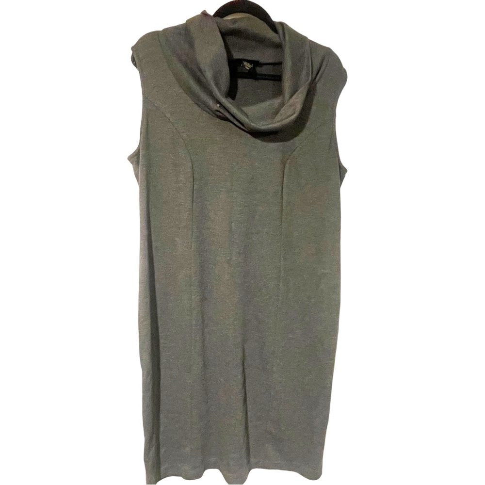 Lane Bryant Plus Size 14/16 Grey Sleeveless Cowl Neck Sleeveless Knit Dress